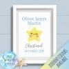 Personalised Baby Boys Christening Print with Cute Star