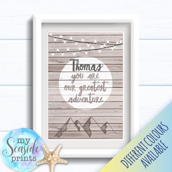 Personalised Boy's Nursery or New Baby Print - You are our greatest adventure