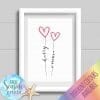 personalised valentines day heart print