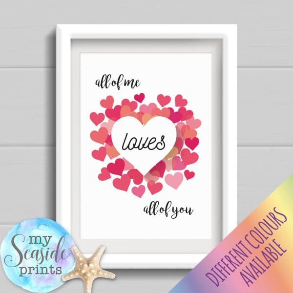 Personalised Couples Print - All of me loves all of you