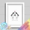 Personalised Gift for Couples - Penguin Print