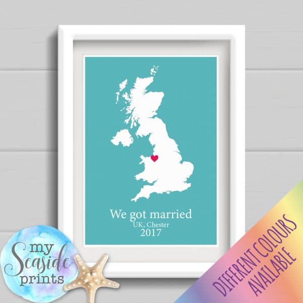 Personalised Map Print with location