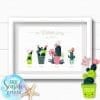 Personalised Family Print - Cactus family