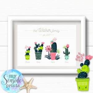 Personalised Family Print - Cactus family