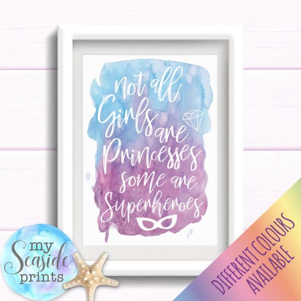 not all girls are princesses some are superheroes personalised girls girls