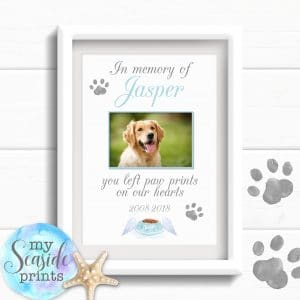 pet dog memorial print personalised