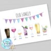Drinks family personalised print