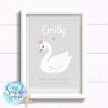 swan print for newborn baby girl