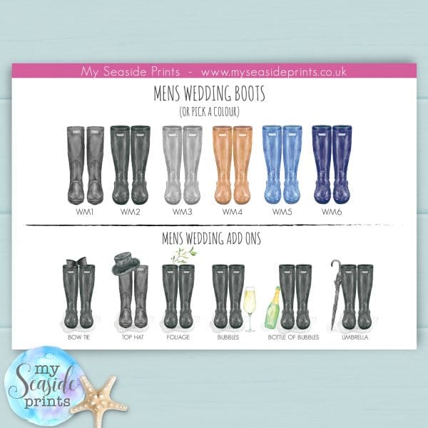 Welly Boot Contact Sheet mens wedding boots for welly boot personalised print