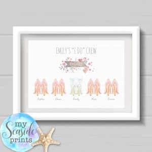 Personalised Hen Party I Do Crew Print - Wedding shoes with bridesmaids