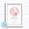 Personalised Baby Boy Print or New Baby Print - Initial spot with tiger - Image 8
