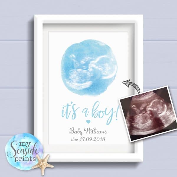 Personalised Baby Scan Print - it's a boy!