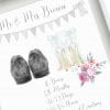 Personalised Couples Anniversary Print - Wedding shoes and days countdown - Image 3