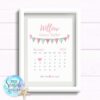 Personalised Girls Nursery or New Baby Print - Calendar - Image 3