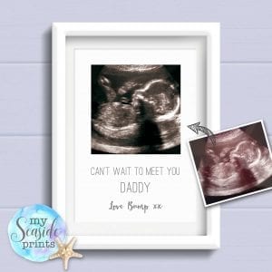 Personalised Baby Scan Print - Can't wait to meet you Daddy