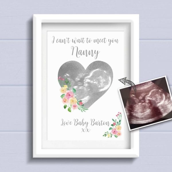 Baby scan personalised print for Nanna