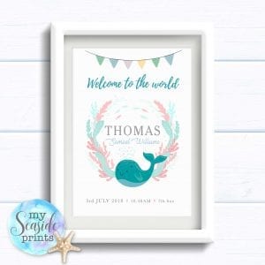 Personalised Gift for Baby Boy - Under the Sea Whale