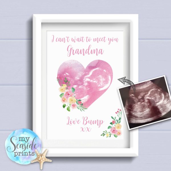 Baby scan personalised print for grandma