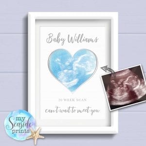 Personalised Baby Scan Heart Print