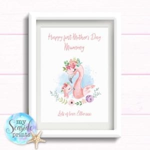 Flamingo First Mother's Day Print for Mummy