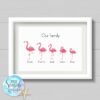 Flamingo family personalised print
