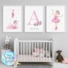 Set of 3 Ballerina prints with name