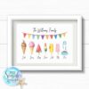 Personalised Family Ice Cream Print.