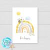 Set of 3 Pastel Bee and rainbow prints for baby girls bedroom or nursery