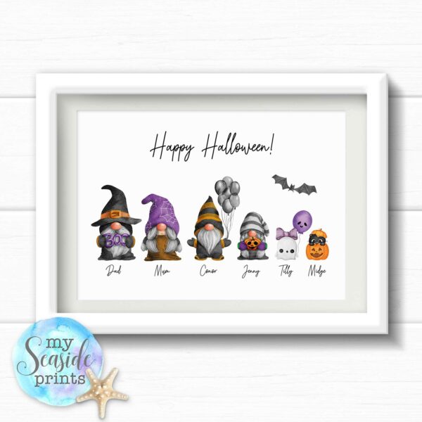 Personalised Halloween Gonk Family Print