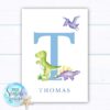 Set of 3 dinosaur themed prints for boys nursery