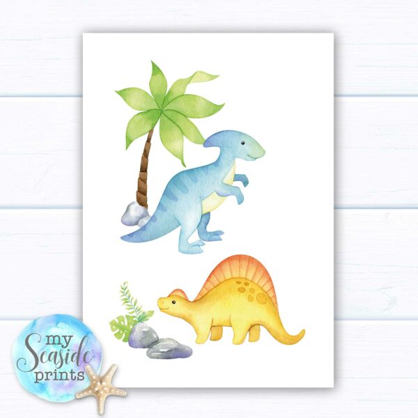 Set of 3 dinosaur themed prints for boys nursery