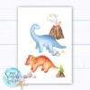 Set of 3 dinosaur themed prints for boys nursery