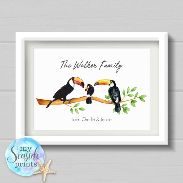 Toucan Family Personalised Print