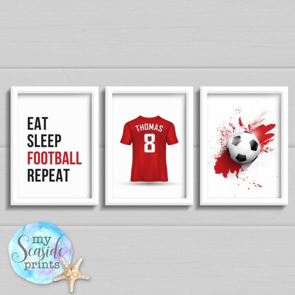 set of 3 football prints for boys room