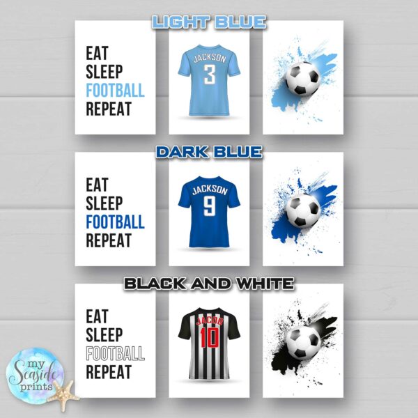set of 3 football prints for boys room