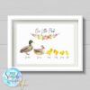 Duck Family Print, Personalised gift
