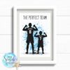 This print has a silhouette of a father and son dressed in their football kits and their shirt is personalised with any name and number of your choice.
